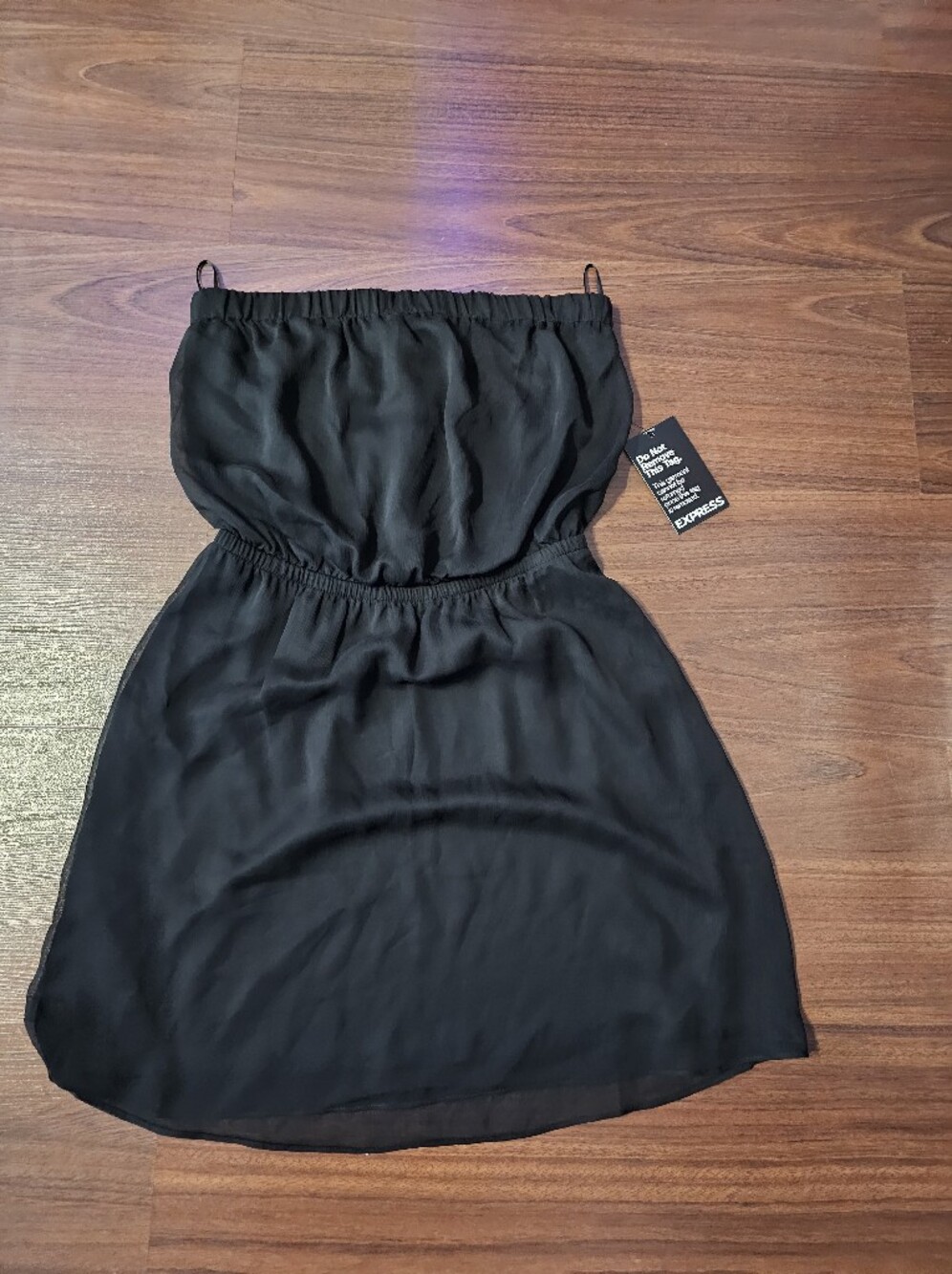Express Black Strapless Smocked Waist Camisole